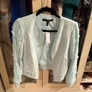 NWT! White House Black Market Light Blue Bomber Jacket